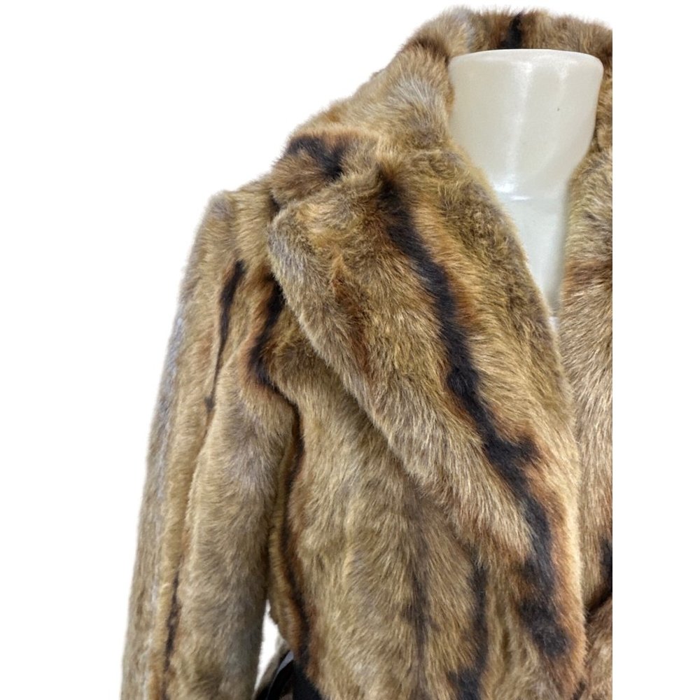 Vintage Chic MARVIN Womens Brown Faux Fur Coat - Picture 4 of 12